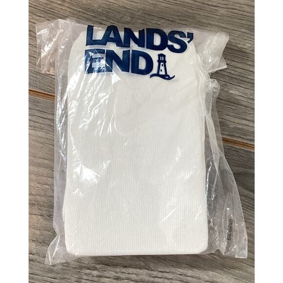 Lands End Girls Tights Size Small Solid White NEW Style #434598 - Picture 1 of 7
